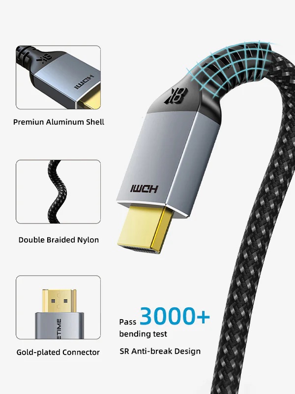 Видео кабель HDMI - HDMI 8K, UHD, 3m, 2.1 версия
