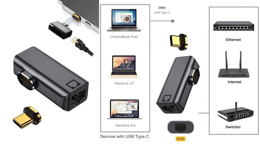 Адаптер USB Type-C - RJ-45, 100/1000Mb