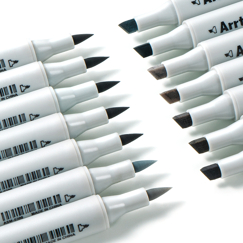 Dvipusiai markeriai - flomasteriai ARRTX Oros, 32 spalvų, pilko atspalvio