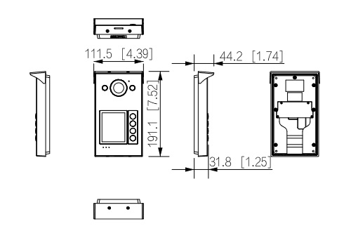 IP domofono kamera VTO3312Q-P. 4 abonentai. 2MP 125°.SIP. IP65, IK08